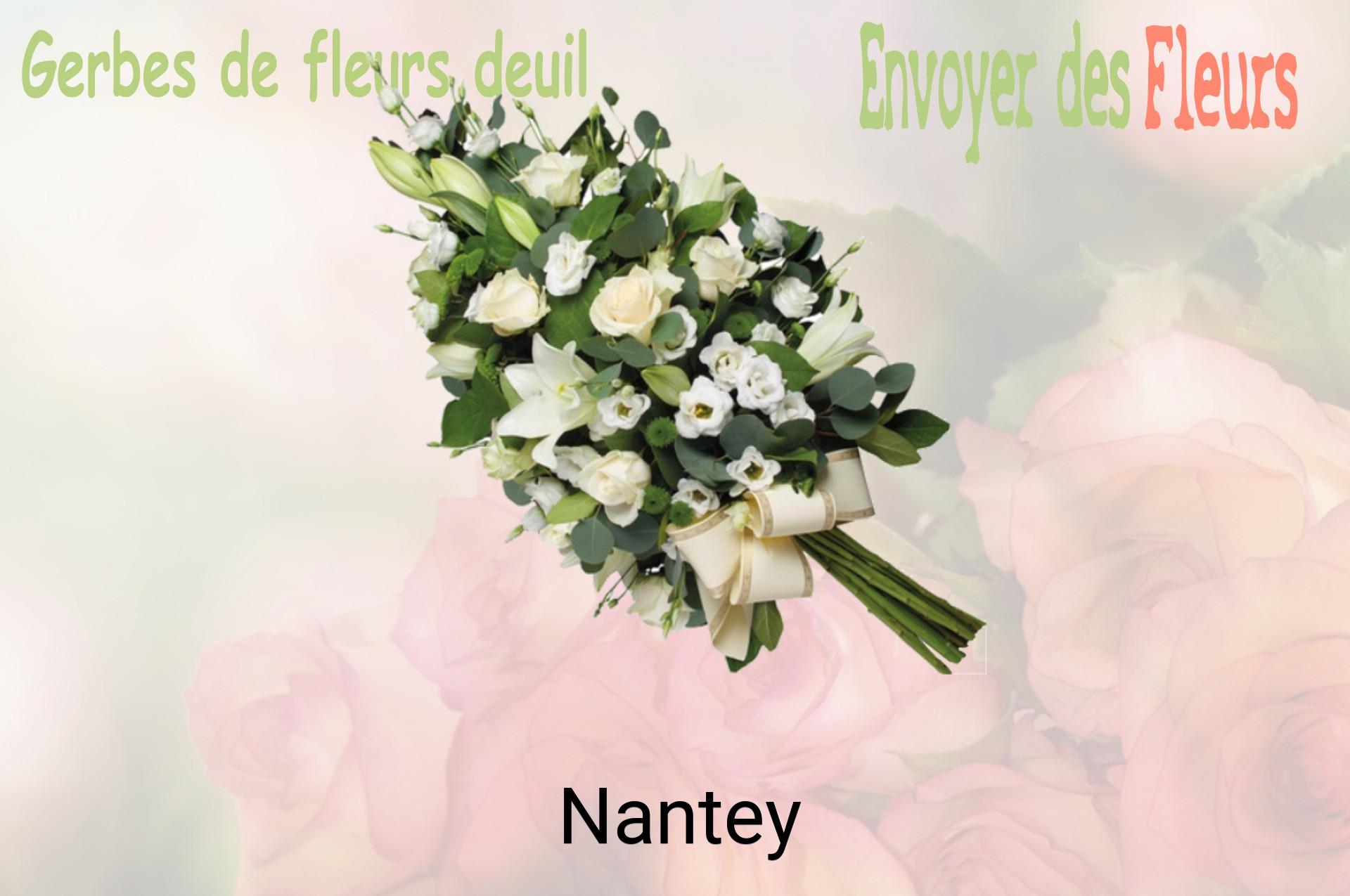Gerbe de fleurs de deuil livrée à Nantey